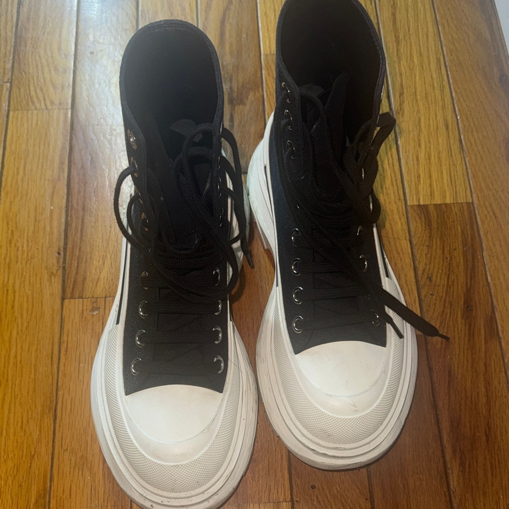 Black and White High-Top Sneakers